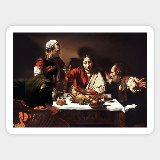 Supper at Emmaus - Michelangelo Merisi da Caravaggio Sticker by themasters